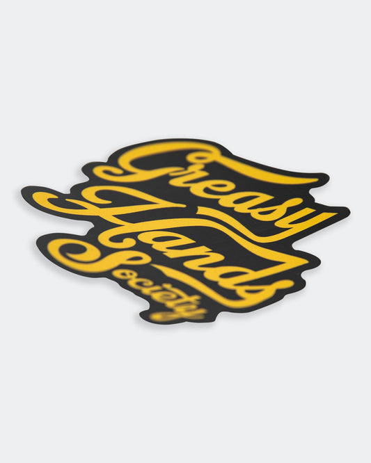 GHS Stacked Script Sticker - Greasy Hands Society