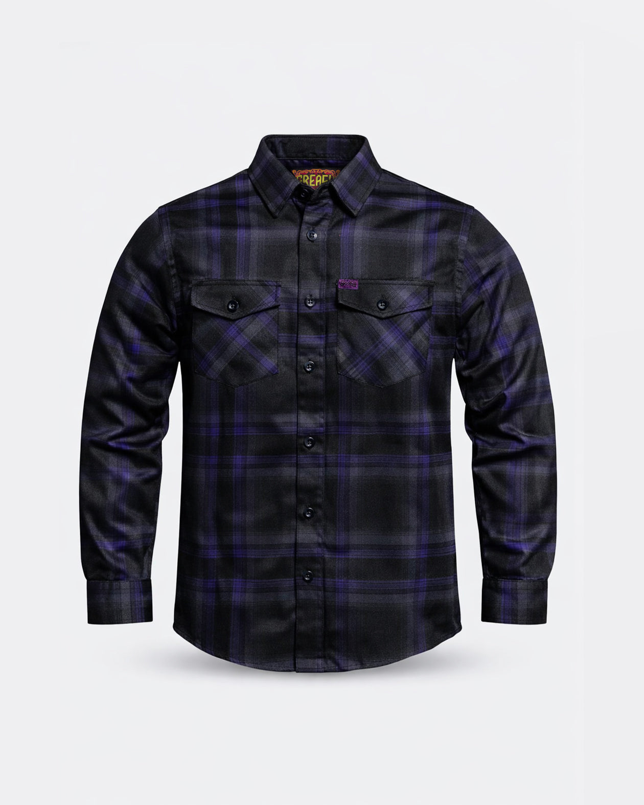 Kiss The Sky | Men's Gray & Purple Flannel | Greasy Hands Society