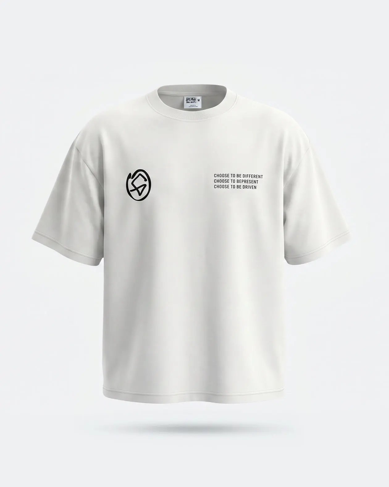 White t-shirt with black logo and text on a white background - Flying Bull White Heavyweight graphic Tee by Greasy Hands Society