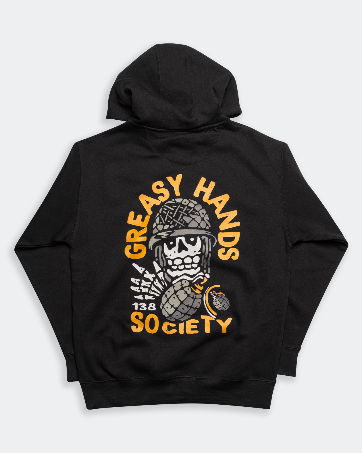 sarge graphic hoodie full back graphic flat lay