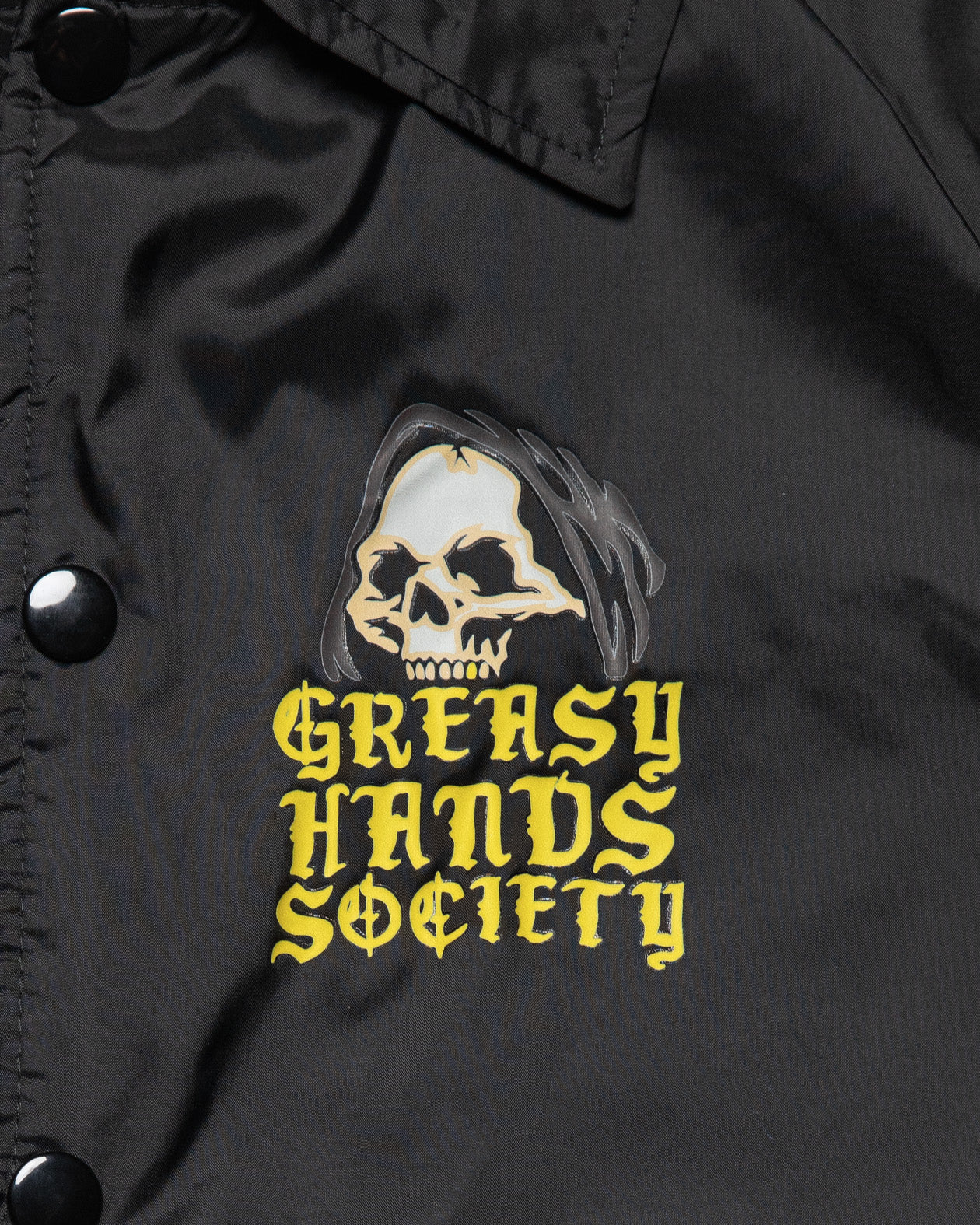 live loud greasy hands society front left chest graphic