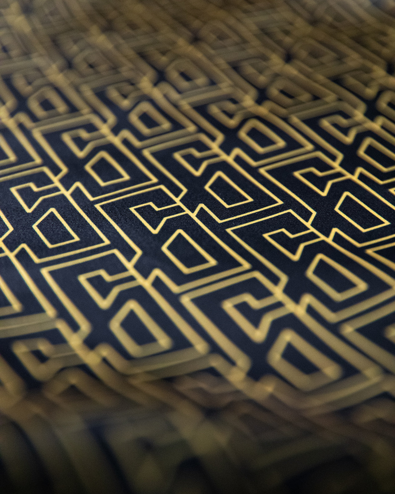 Jacinto leather/canvas vest lining - repeating greasy hands society G pattern