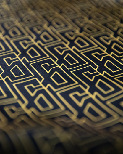 Jacinto leather/canvas vest lining - repeating greasy hands society G pattern