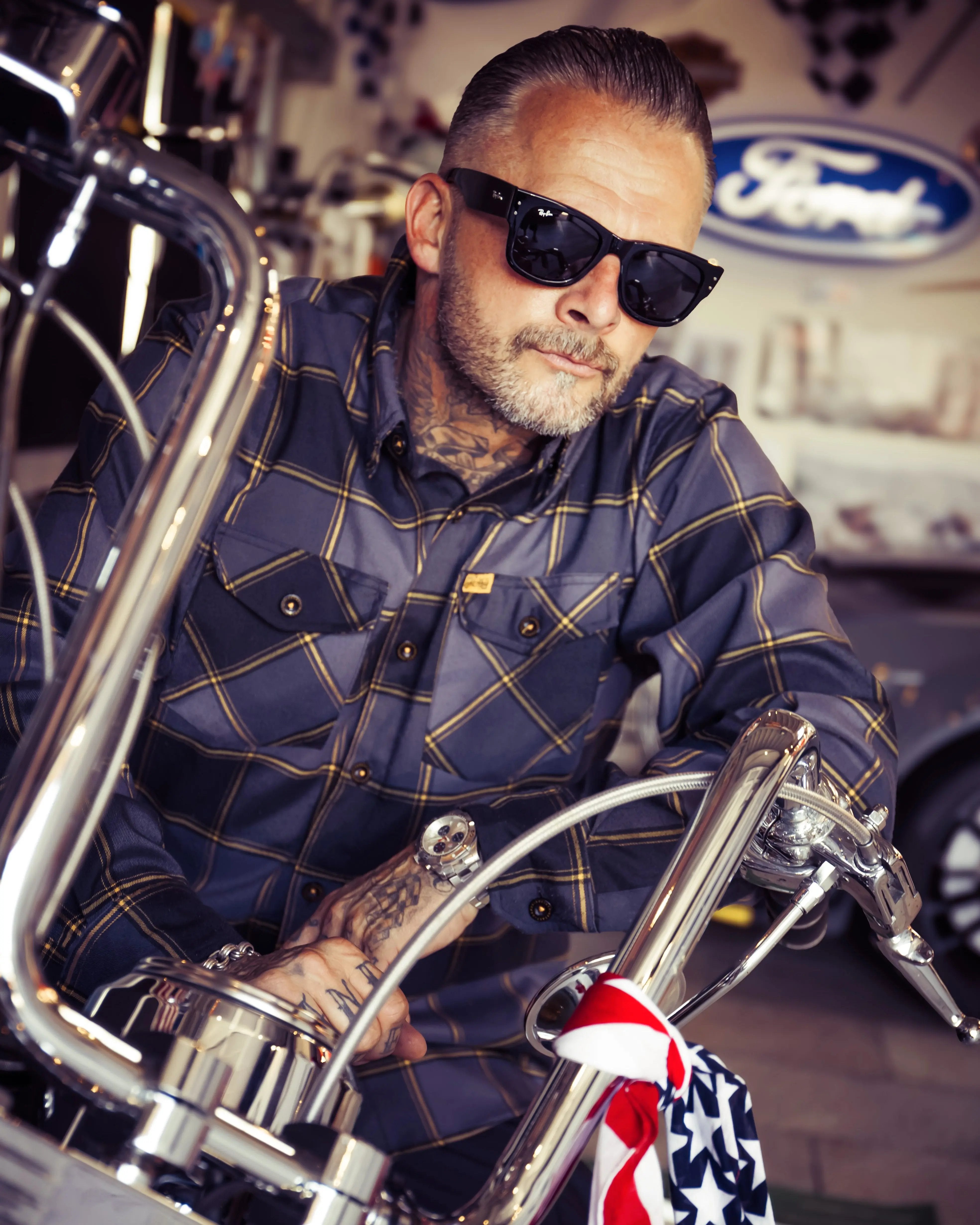 El Lobo | Men's Gray & Orange Flannel | Greasy Hands Society