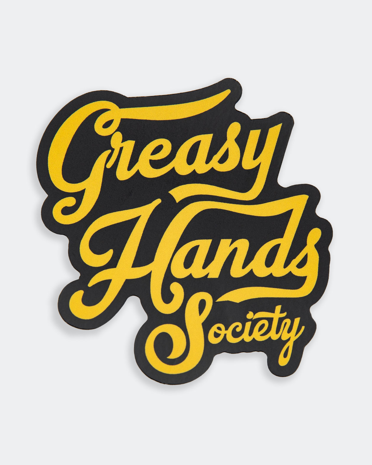 GHS Stacked Script Sticker - Greasy Hands Society 