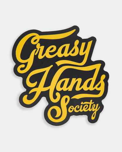 GHS Stacked Script Sticker - Greasy Hands Society 