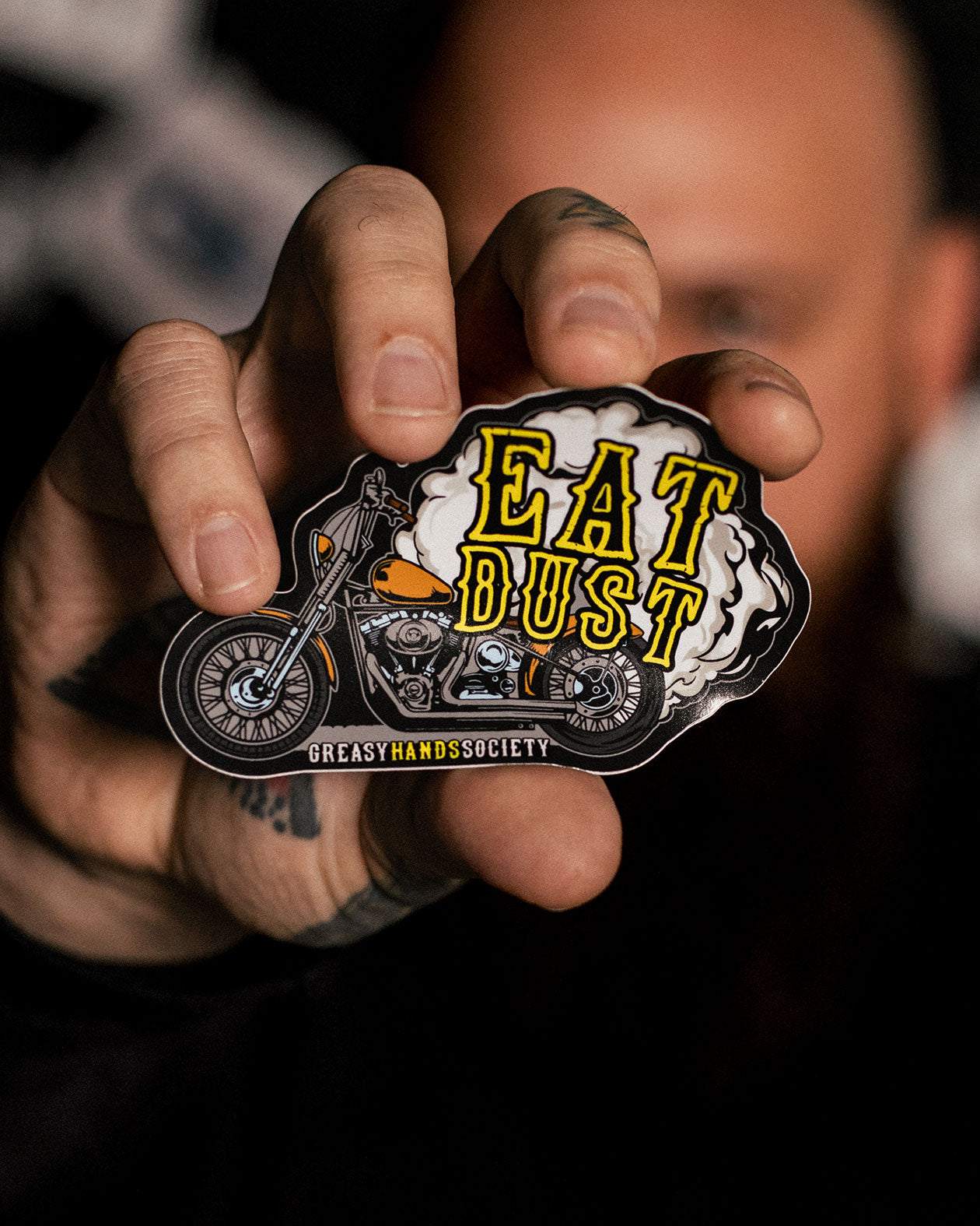 Eat Dust Motorcycle Sticker - Greasy Hands Society 