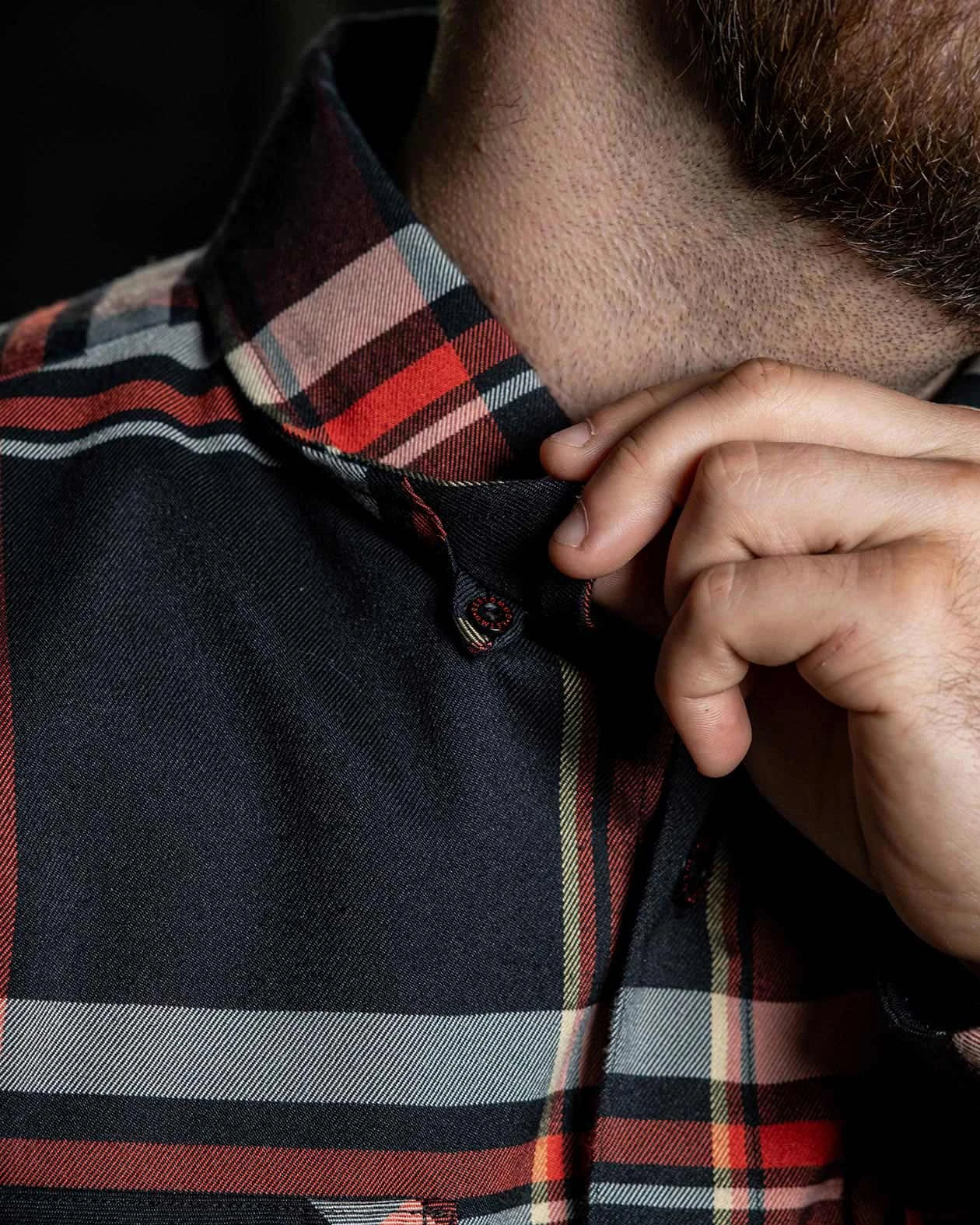 The Devil in the Details | Men's Black & Red Flannel | Greasy