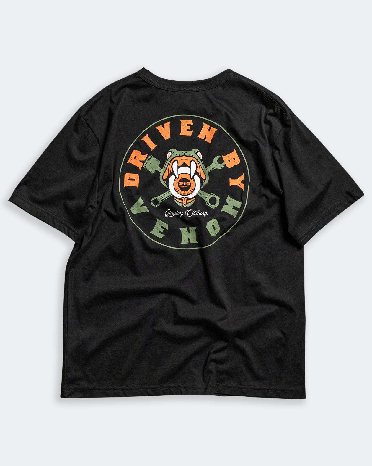 driven by venom black graphic tee back graphic