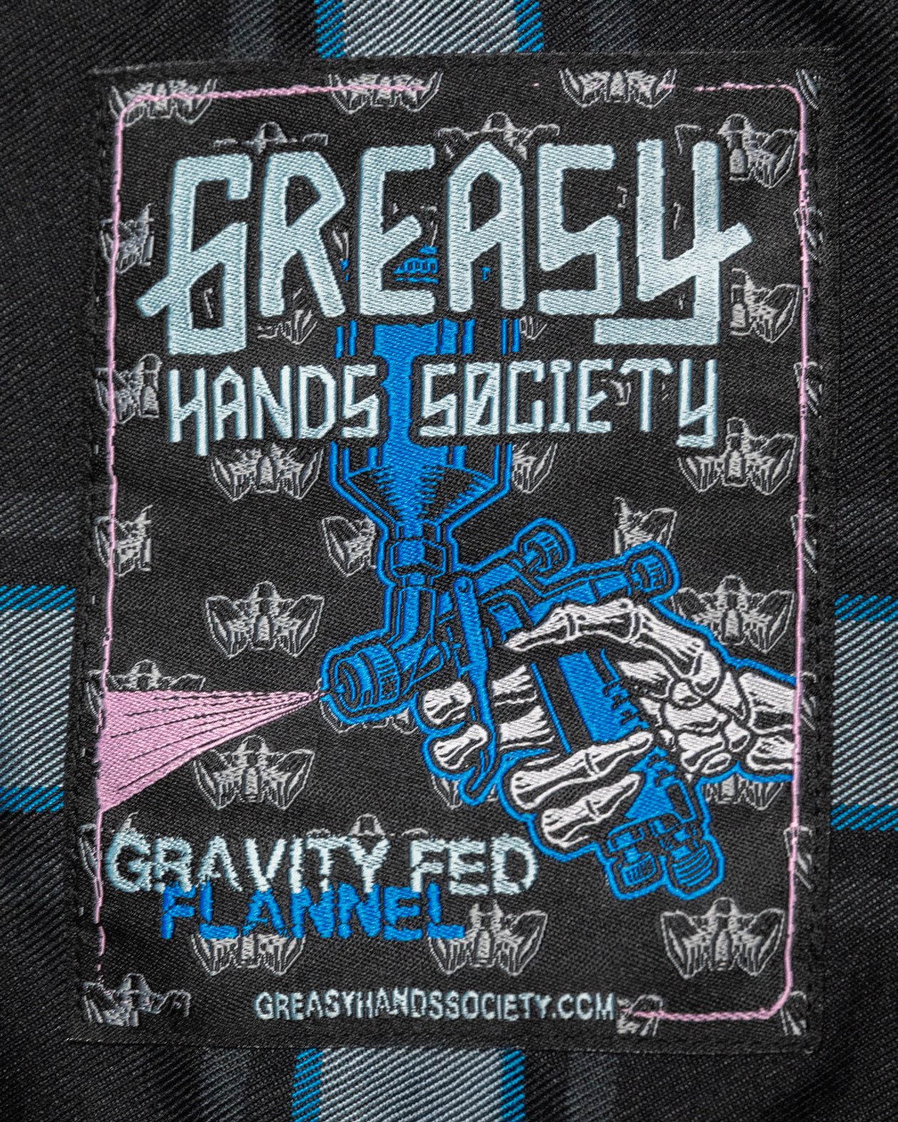 flannel tag art detail for gravity fed