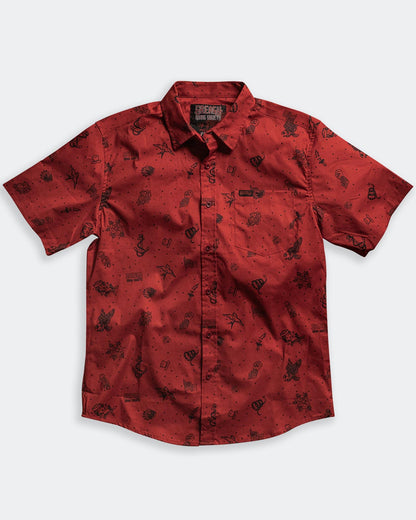 the 1776 button up red patterned patriotic shirt