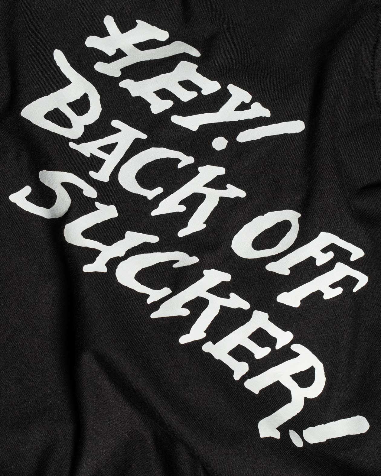 back off sucker t-shirt back design detail