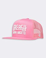 greasy hands society pink logo hat