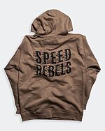 brown speed rebels hoodie back graphic