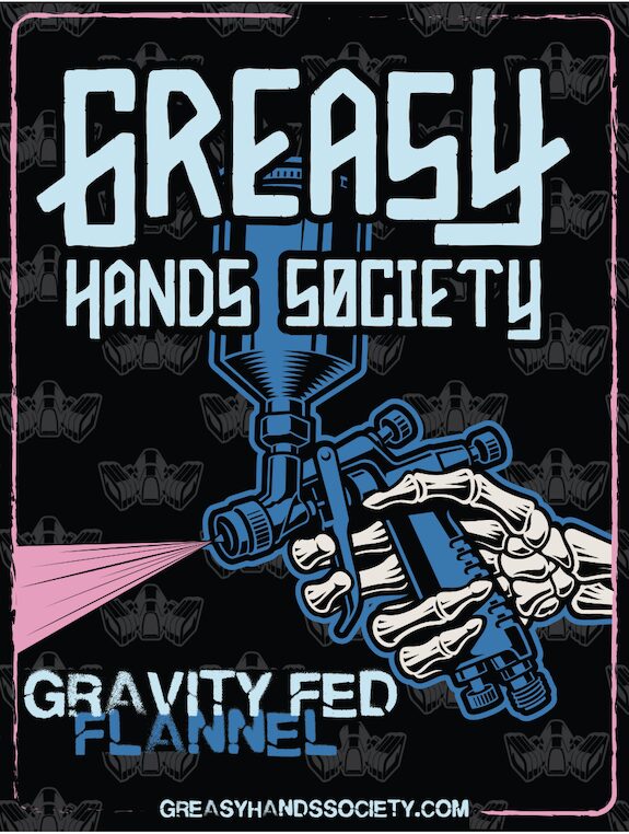 gravity fed flannel art