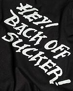 back off sucker t-shirt back design detail