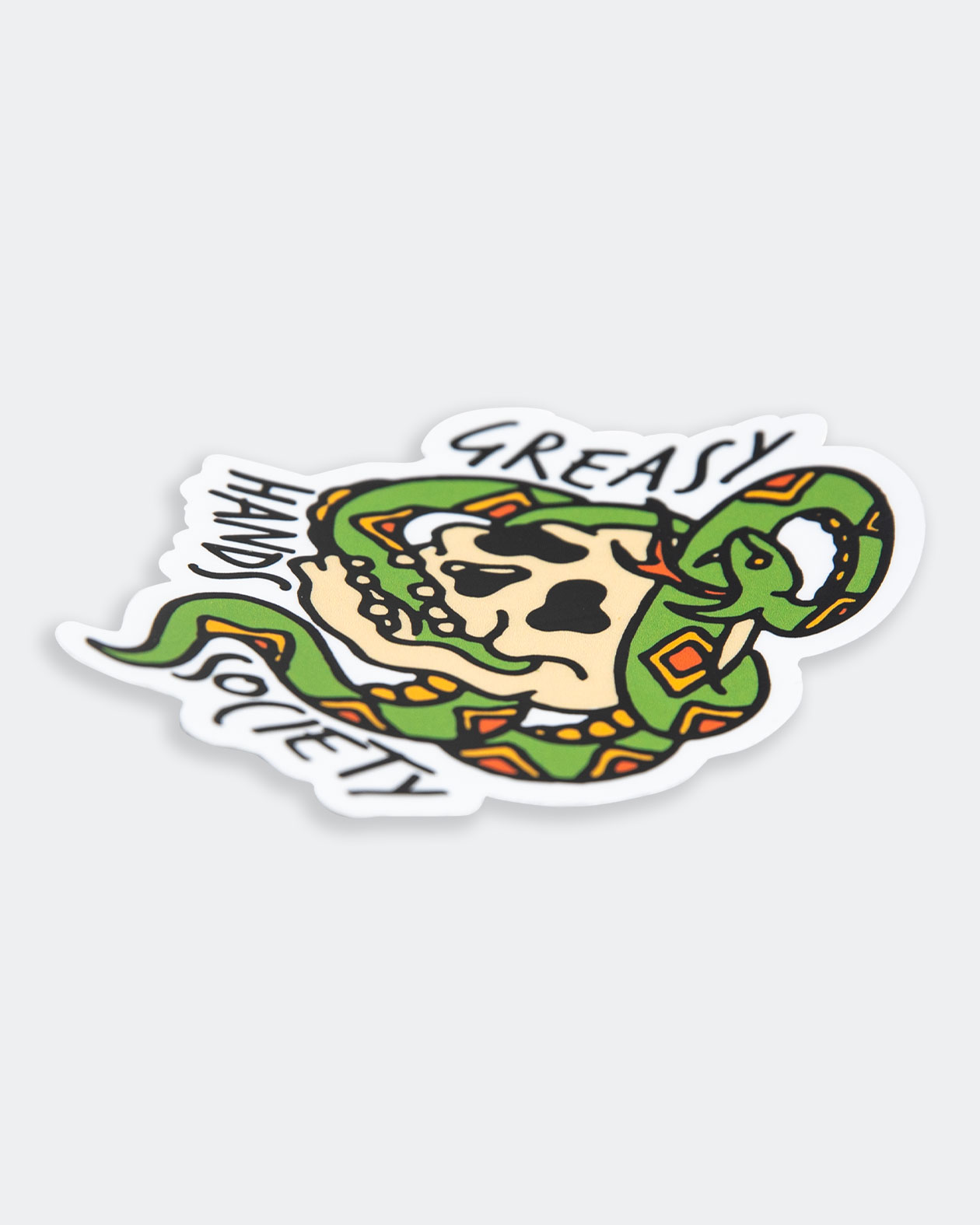 greasy serpent's grip graphic sticker