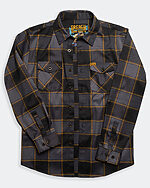 el lobo gray and orange flannel front