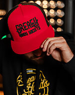 red hat black logo greasy hands society hat